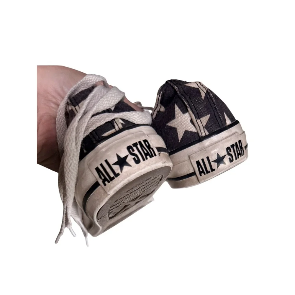 Converse Chuck Taylor All Star Low Top Star Print Sneakers Black White Women 8
